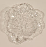 Vintage Indiana Glass Leaf Pebble Textured Embossed Glass Dish
