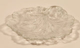 Vintage Indiana Glass Leaf Pebble Textured Embossed Glass Dish