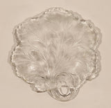 Vintage Indiana Glass Leaf Pebble Textured Embossed Glass Dish