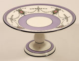 Vintage Aynsley Purple with Ornate Red Rose Pattern Porcelain Pedestal Dessert Dish