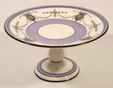 Vintage Aynsely Purple with Ornate Red Rose Pattern Porcelain Pedestal Dessert Dish