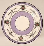 Vintage Aynsley Purple with Ornate Red Rose Pattern Porcelain Pedestal Dessert Dish