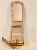 Vintage Wadsworth By Parker Pen Monogrammed D F Cosmetics Mirror Powder Compact with Comb in Box