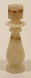 Vintage White Marble Onyx 5 3/4" Candlestick Holder