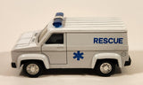 Unknown Brand No. 8710 Rescue Ambulance Van White Pull Back 1:38 Scale Die Cast Toy Car Vehicle