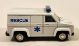 Unknown Brand No. 8710 Rescue Ambulance Van White Pull Back 1:38 Scale Die Cast Toy Car Vehicle