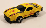 Unknown Brand No. 8308 Camaro Z-28 #N33 Yellow Pull Back Die Cast Toy Car Vehicle