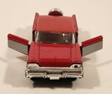 Unknown Brand No. 8801 1959 Ford Galaxie Red Pull Back Die Cast Toy Car Vehicle with Opening Doors