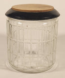Vintage Grid Pattern Tobacco Humidor Glass Jar with Wooden Lid