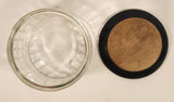 Vintage Grid Pattern Tobacco Humidor Glass Jar with Wooden Lid