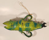 Kerras Jeffery of P.E.I. Folk Art Hand Painted Vase Shaped Eastern White Cedar Wood Fish Carving with Wrench Tail