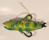 Kerras Jeffery of P.E.I. Folk Art Hand Painted Vase Shaped Eastern White Cedar Wood Fish Carving with Wrench Tail