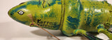 Kerras Jeffery of P.E.I. Folk Art Hand Painted Vase Shaped Eastern White Cedar Wood Fish Carving with Wrench Tail