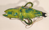 Kerras Jeffery of P.E.I. Folk Art Hand Painted Vase Shaped Eastern White Cedar Wood Fish Carving with Wrench Tail