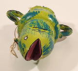 Kerras Jeffery of P.E.I. Folk Art Hand Painted Vase Shaped Eastern White Cedar Wood Fish Carving with Wrench Tail