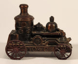 Vintage 1974 Banthrico Fire Truck Steam Engine Train Locomotive Copper Coin Bank