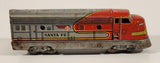 Vintage Distler Western Germany Santa Fe TD 1234 Train Engine Locomotive Red Silver Tin Toy Train Car Vehicle