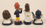 1995 Tetley Tea Head Gaffer, Teana, Sydney, and Clarence 2 1/8" to 3 1/4" Resin Promotional Figurine Set of 4