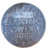 Antique Magic Baking Powder Pure Wholesome 7 1/4" Tall Tin Metal Can
