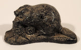 Vanstone Beaver Carved Black Soapstone Animal Wildlife Figurine