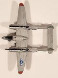 Zee Toys A254 P-38 Lightning Fighter Jet Airplane Silver Die Cast Toy Aircraft