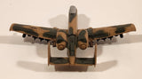 Zee Toys A142 ELK175 A-10 Thunderbolt II Style Fighter Jet Airplane Olive Green with Camouflage Die Cast Toy Aircraft
