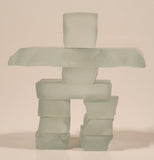 Aboriginal Native Indigenous Canadian Inuit Inukshuk 3" Frosted Glass Ornament