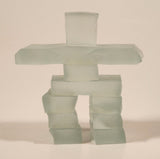 Aboriginal Native Indigenous Canadian Inuit Inukshuk 3" Frosted Glass Ornament
