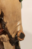 Aboriginal Native Indian Chief with Headdress Pulling Sleigh 10 1/2" Ceramic Sculpture