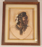 Vintage 1984 M. Yellis Aboriginal 3D Decoupage Shadow Box 11" x 13" Framed Art Print
