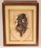 Vintage 1984 M. Yellis Aboriginal 3D Decoupage Shadow Box 11" x 13" Framed Art Print