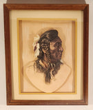 Vintage 1984 M. Yellis Aboriginal 3D Decoupage Shadow Box 11" x 13" Framed Art Print