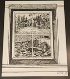 Vintage 1983 Fred Podzun 104/200 Duncan Car and Home 11" x 13" Framed Art Print