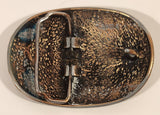 Vintage Horse Head Ornate Western Design Copper Plated Metal Belt Buckle