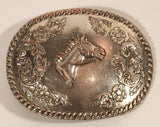 Vintage Horse Head Ornate Western Design Copper Plated Metal Belt Buckle