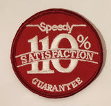 Speedy Muffler 110% Satisfaction Guaranteed Red 3" Embroidered Fabric Patch Badge