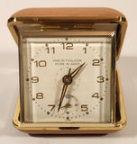 Vintage Westclox Home N Away Japan Brown Cased Travel Pocket Wind-Up Alarm Clock