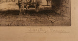 Antique James Alphege Brewer Early 1900s Cambridge St. John's College Cambridge England Etching 10" x 13 1/2" Framed Art