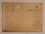 Vintage 1970 Canadian Hydro Graphic Service Masset Sound And Inlet British Columbia 29" x 42" Paper Map