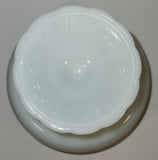 Antique E. O. Brody Co. M 6000 Cleveland Ohio U.S.A. Embossed White Milk Glass Pedestal Candy Dish