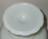Antique E. O. Brody Co. M 6000 Cleveland Ohio U.S.A. Embossed White Milk Glass Pedestal Candy Dish