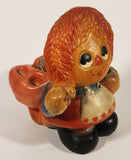 Vintage 1977 Mylo Creations Raggedy Ann 5 3/4" Hand Painted Chalkware Figurine Holder