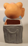 Vintage Zellers Zeddy Teddy Bear Mascot 6 3/4" Ceramic Kitchen Tool Caddy Holder