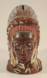 Vintage Native American Indian Chief 5 3/8" Ceramic Coin Bank