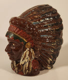 Vintage Native American Indian Chief 5 3/8" Ceramic Coin Bank