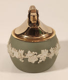 Vintage Wedgwood Jasperware Green With White Cameo 2 1/2" Tall Gas Table Lighter