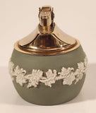 Vintage Wedgwood Jasperware Green With White Cameo 2 1/2" Tall Gas Table Lighter