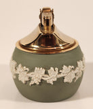 Vintage Wedgwood Jasperware Green With White Cameo 2 1/2" Tall Gas Table Lighter