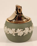 Vintage Wedgwood Jasperware Green With White Cameo 2 1/2" Tall Gas Table Lighter