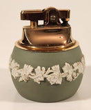 Vintage Wedgwood Jasperware Green With White Cameo 2 1/2" Tall Gas Table Lighter